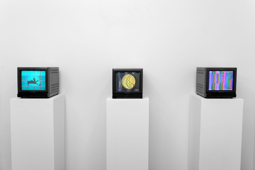 Soft Gallery, three-television installation
